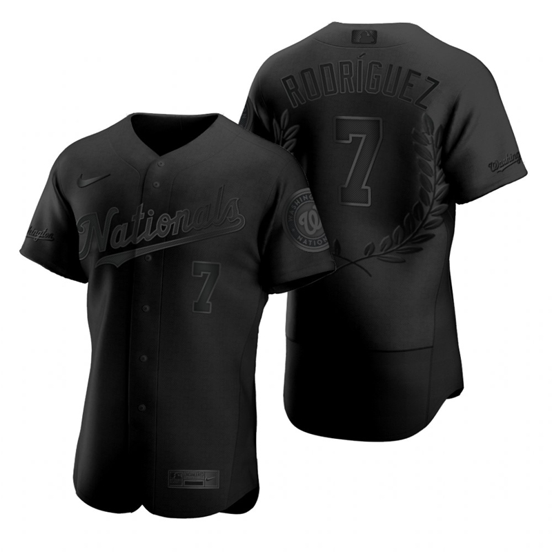 Washington Nationals #7 Ivan Rodriguez Men Nike Black MLB MVP Limited Player Edition Jersey